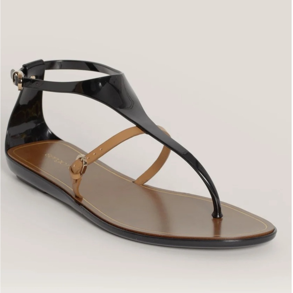 Sergio Rossi Cleo lamented jelly leather gladiator sandals size 36